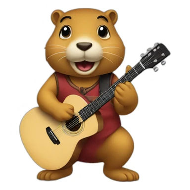 go gopher playing guitar sticker