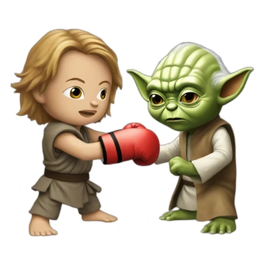 Yoda boxing with chucky furious sticker