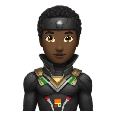 Black panther hero with Central Africa Republic color flag sticker