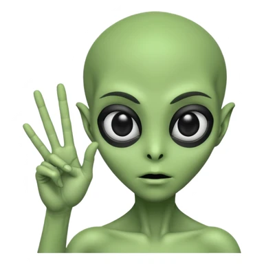 Un aliene qui fait le signe jul sticker