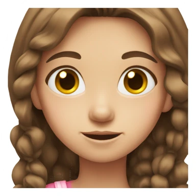 girl with brown hair and pink bows  sticker