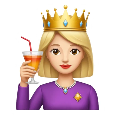 queen with drink sticker