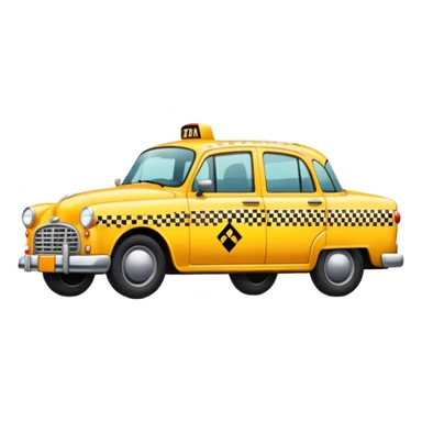 yellow taxi cab with checker pattern on the side sticker