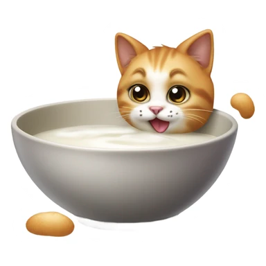 realistic cat drinking milk sticker
