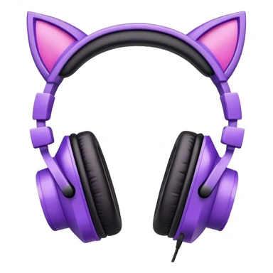 purple gaming headphones with cat ears sticker