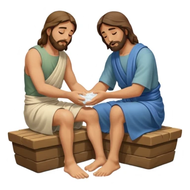 jESUS WASHING MANS FEET sticker