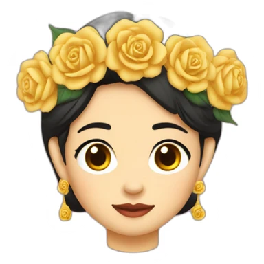 Daw Aung San Su Kyi with a rose on her head sticker