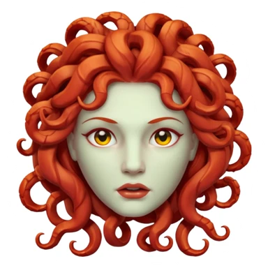 statue head medusa red hair marble sticker