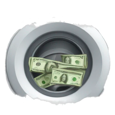 money in the washing machine sticker