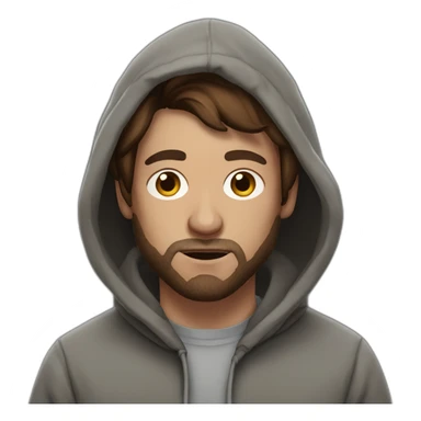 homeless man called forsen with brown hair with a hoodie gray hoodie over you can see entire hoodie, no pants are shown sticker