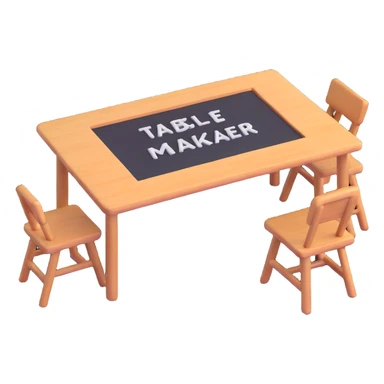 table with MAKAR written on top sticker
