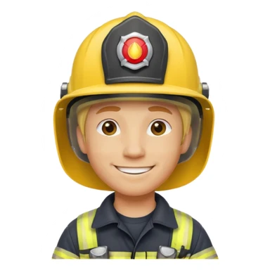 fireman with yellow hair sticker