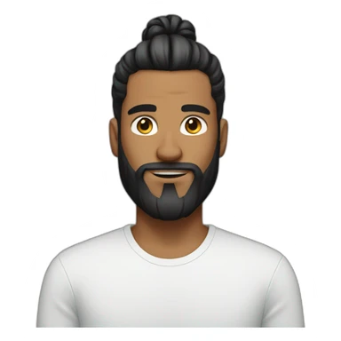 Designer with man bun and black short beard sticker