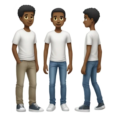 Skinny boys in casual attire indoors sticker