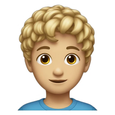 Niño de 5 años, cabello castaño corto, ojos azules, color de piel claro. sticker