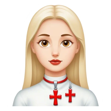 woman polish neck cross sticker