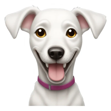 skinny smiling white dog  sticker