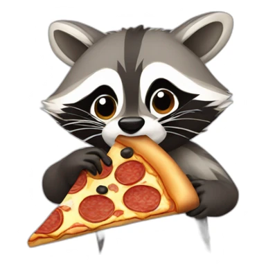 raccoon eating a pizza sticker