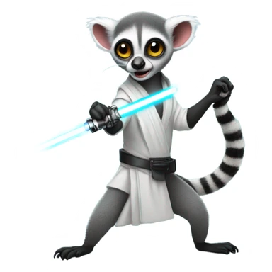 Lemur with lightsaber sticker
