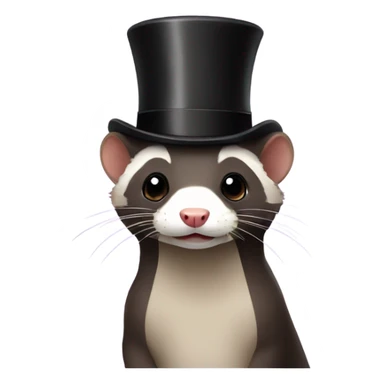 ferret with a top hat sticker