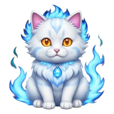 fire blue cat sticker