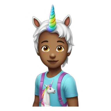 kid wearing unicorn hat sticker