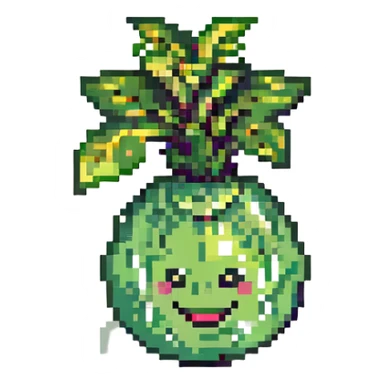 laughing radish, green and white, simple and clean sticker