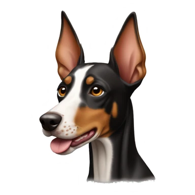 A dobermann Podenco dog mix  sticker