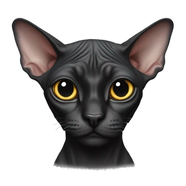 Black sphynx cat sticker