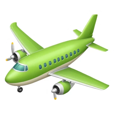 самолет светло зеленого  насыщенного цвета emoji sticker