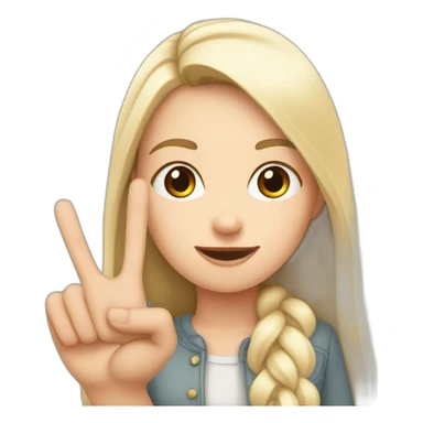 white girl showing three fingers on one hand sticker