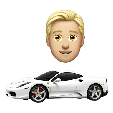 A white Ferrari  sticker
