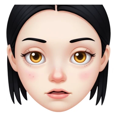 ugly girl with black hair and pimples sticker