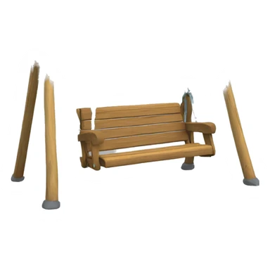 One seat swing set wooden sticker