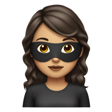 brunet girls whit sleep mask sticker