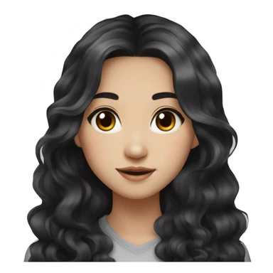 Beautiful girl,Black hair,wavy hair，long hair,Black eyes,Chinese sticker