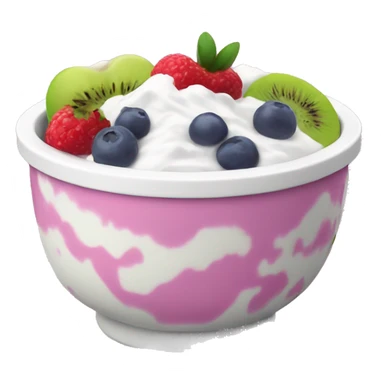 Yoghurt bowl with fruit sticker