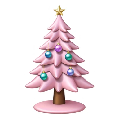 pastel pink christmas tree sticker