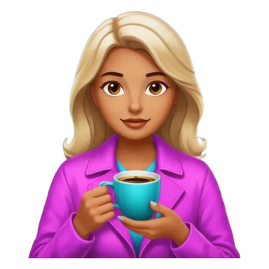 Woman with coffee , coffe shop with  neon glow, Midnight Wander. negative transparency . sticker