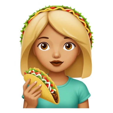 girl eating a taco sticker