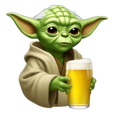 Yoda drink a beer sticker