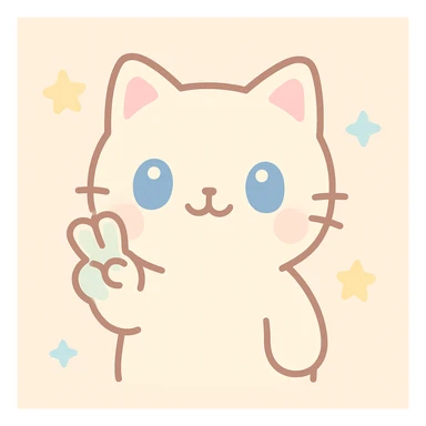 cat making a peace sign sticker