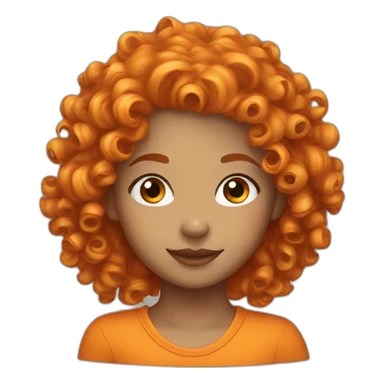 Orange curly hair girl  sticker