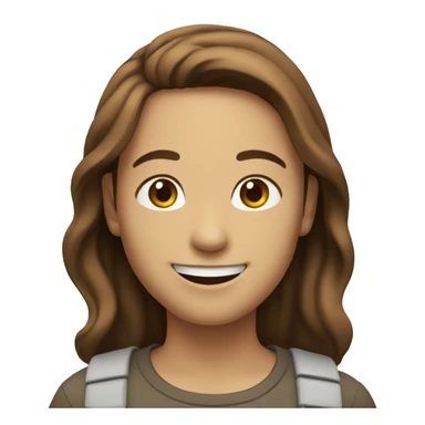 outdoor smile with brown hair sticker