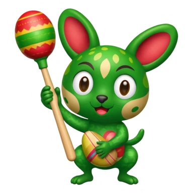 Korogu playing a maraca, no text sticker