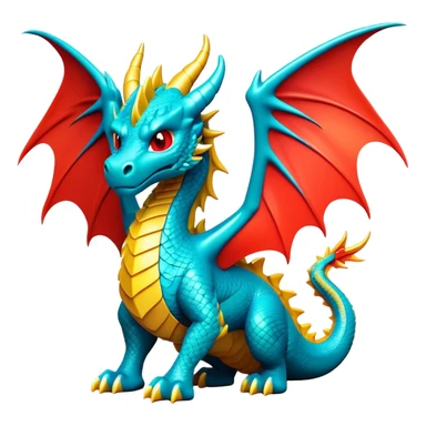 Clash of Clans aesthetic: Cinematic fierce Dragon Emoji, rendered in a 3D vector-style similar to standard emojis with minimal shading and bold, simplified shapes. A compact, isometric dragon with majestic wings and intricately scaled details, softly glowing with a legendary, mythical charm. Simplified yet unmistakably iconic, highly detailed and consistent, glowing with a soft radiant brilliance and high shine. Stylized with a touch of fantastical might and a soft glowing outline, capturing the essence of a mighty dragon with a friendly, playful demeanor! sticker