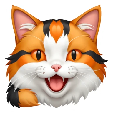 sleepy calico cat yawning sticker