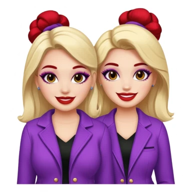 Boujy baddie best friends, fair skin, trendy heavy makeup sticker