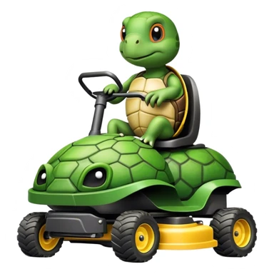 Turtle riding a lawn mower  sticker