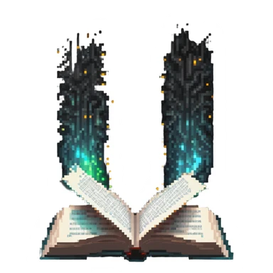 open book with magical glowing pages sticker